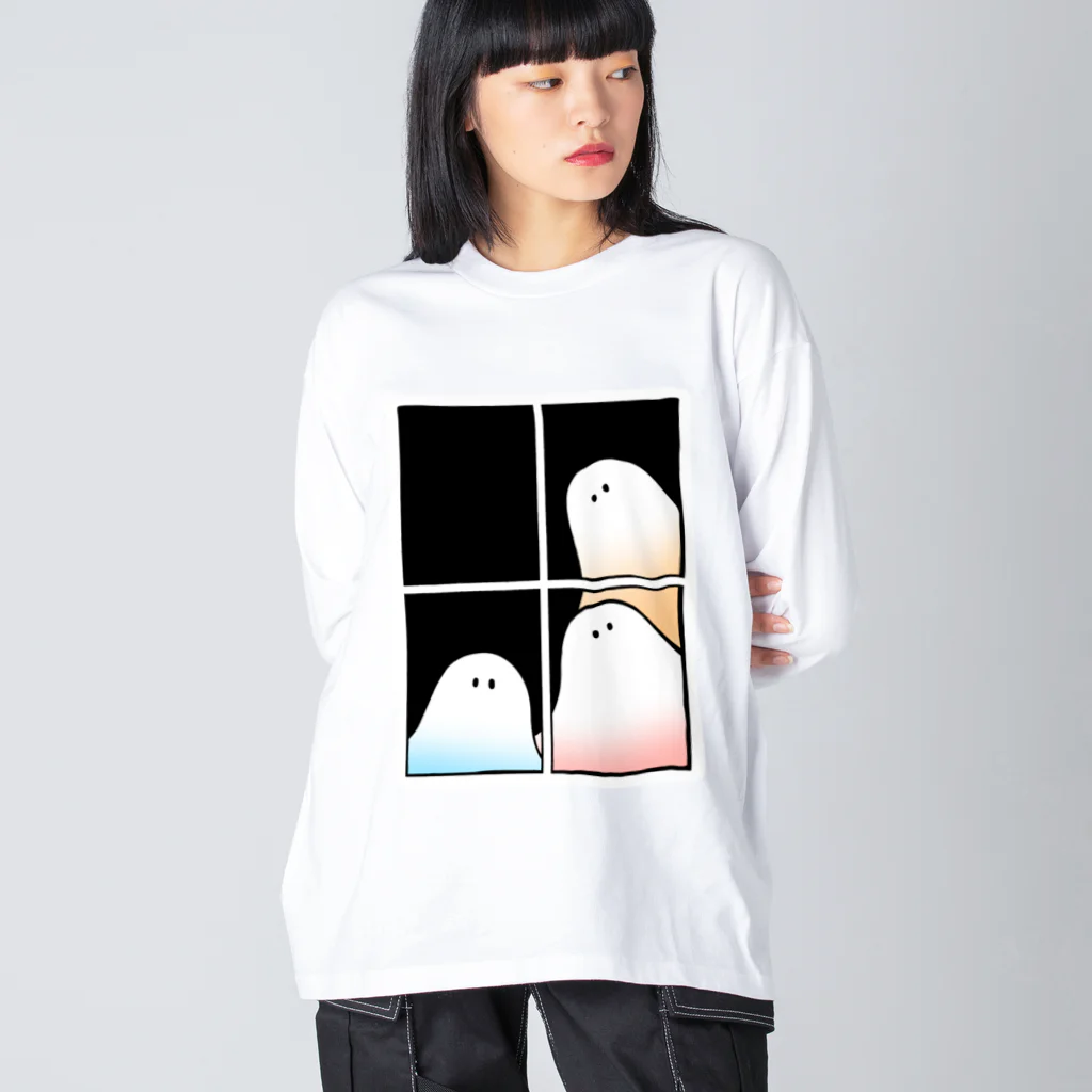 オカユの窓からのぞくオバケたち Big Long Sleeve T-Shirt