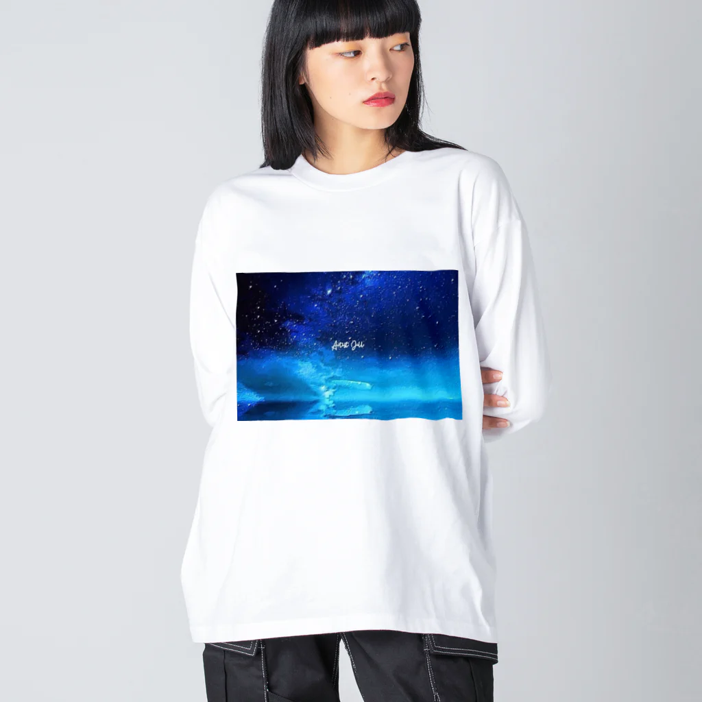 【ホラー専門店】ジルショップの絵画風の幻想的な星空(横長) Big Long Sleeve T-Shirt