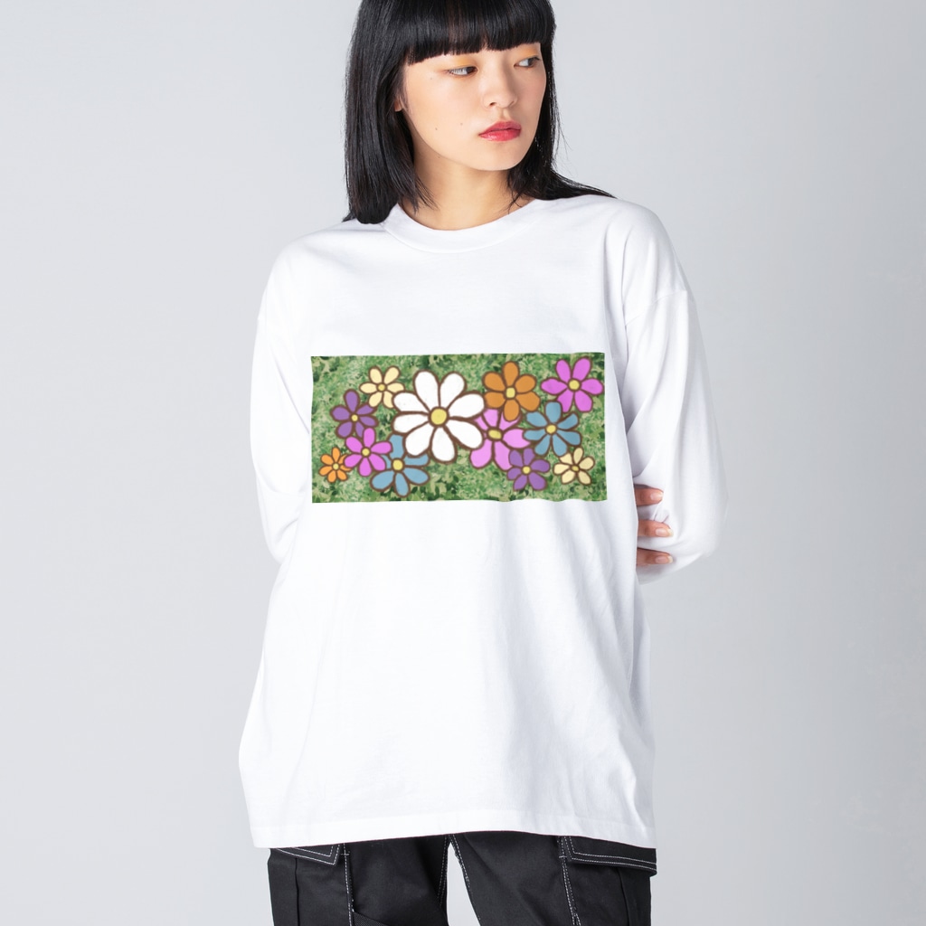 Tender time for Osyatoの手描きのお花 Big Long Sleeve T-Shirt