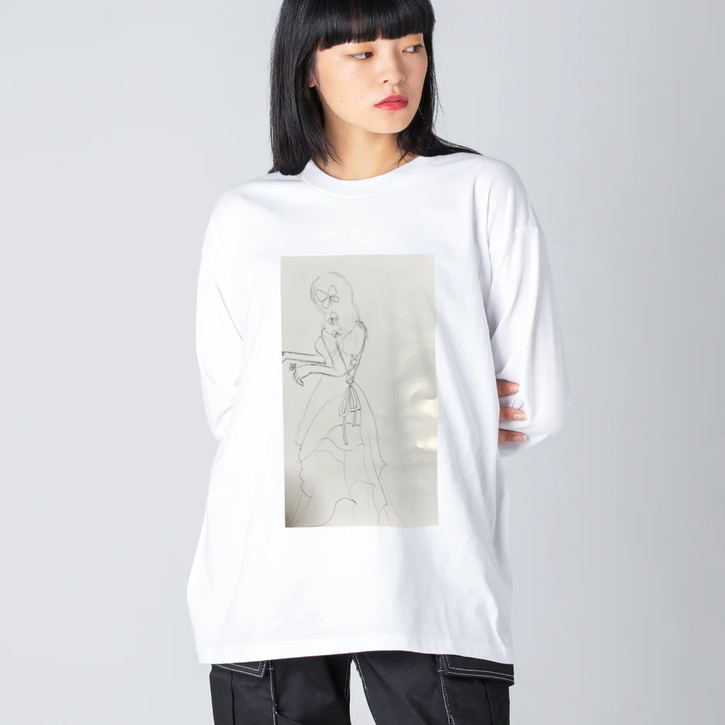 honey bunnyのドレス 、後ろ姿 Big Long Sleeve T-Shirt