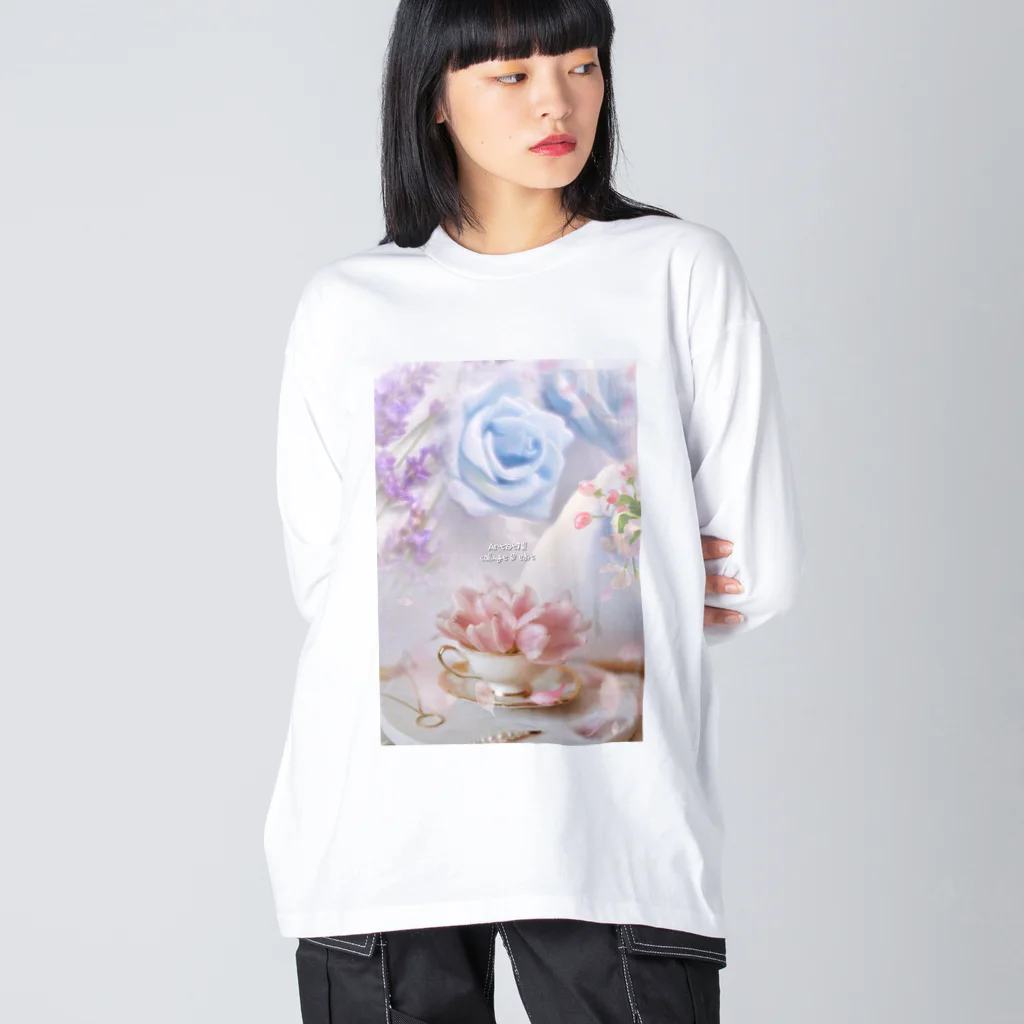 【ホラー専門店】ジルショップの上品な花々 ビッグシルエットロングスリーブTシャツ