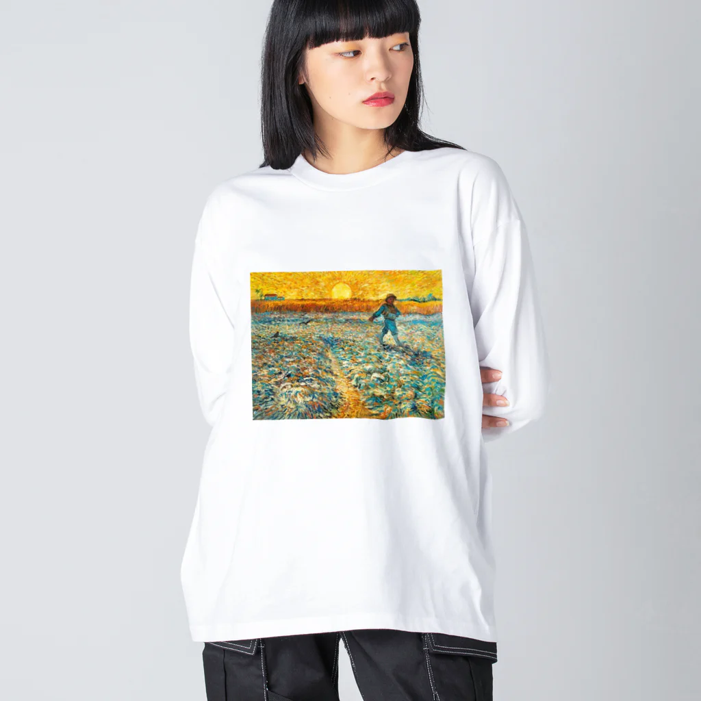 Art Baseのゴッホ / 種をまく人 / 1883  ビッグシルエットロングスリーブTシャツ