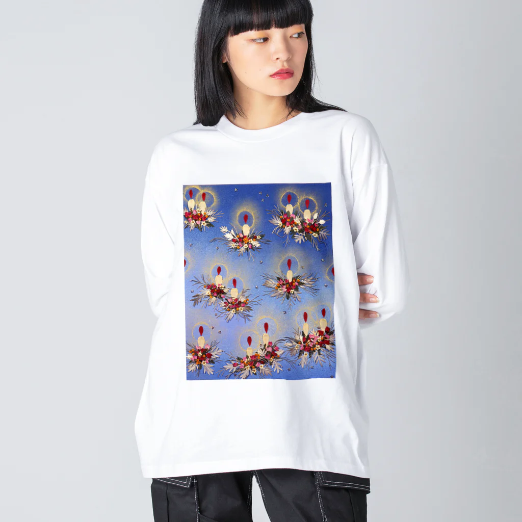 花エヴリのクリスマスキャンドル Big Long Sleeve T-Shirt