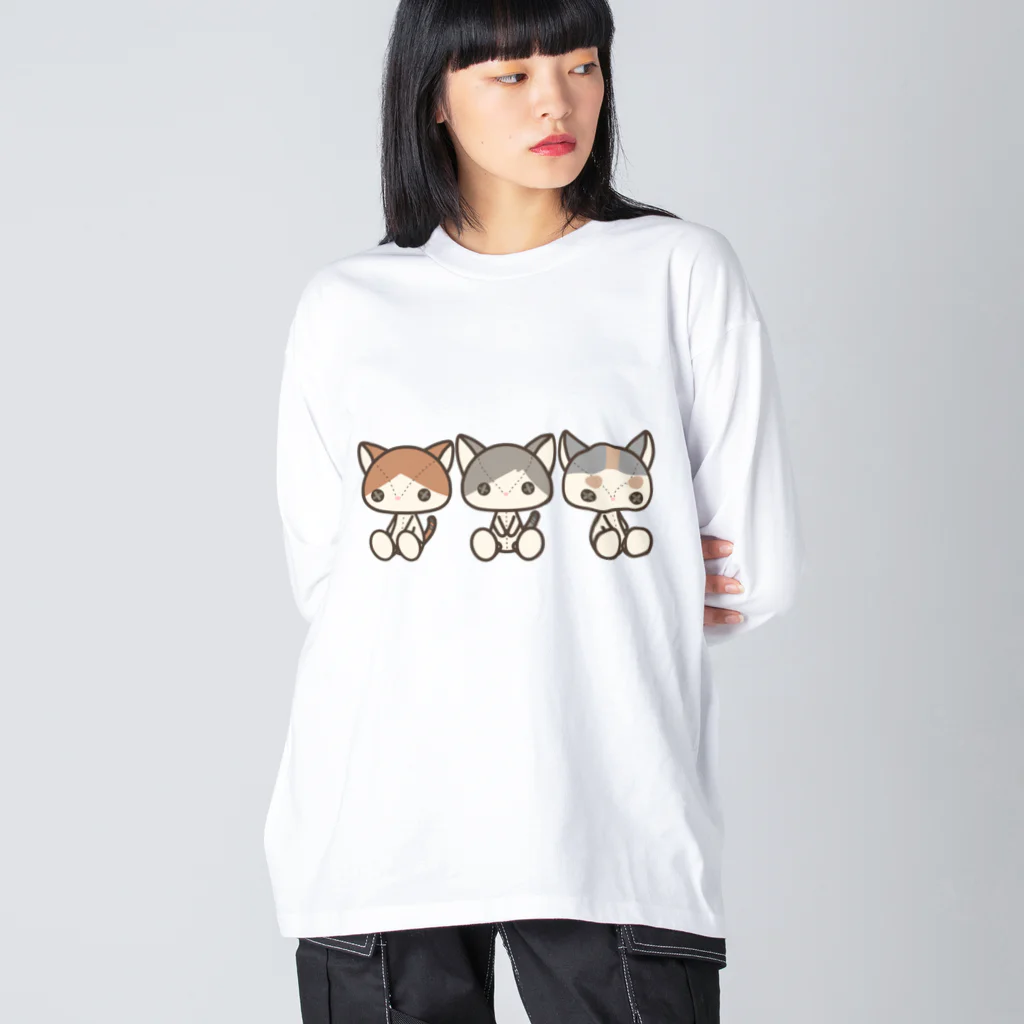 ねことおひるねのいい夢みてね ビッグシルエットロングスリーブTシャツ