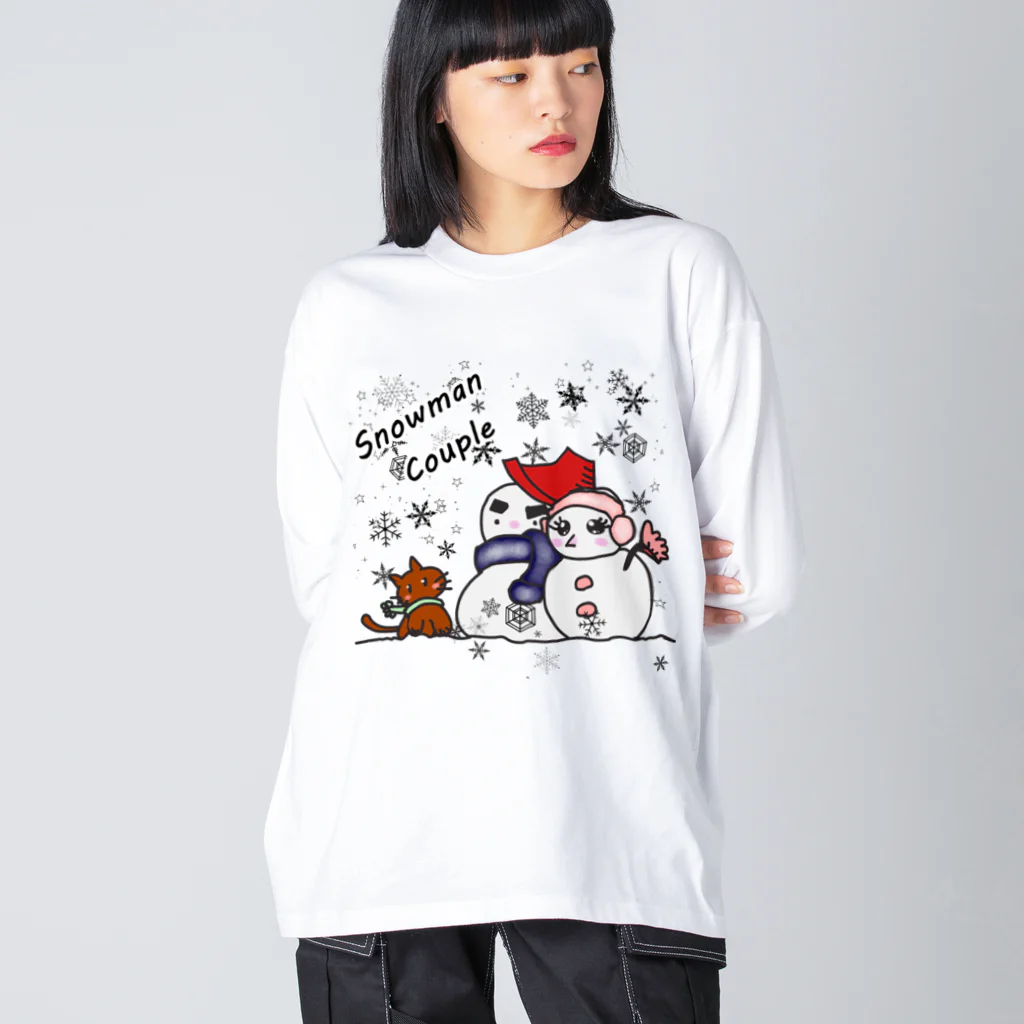 Oh!Challeの雪だるまちゃんカップル ビッグシルエットロングスリーブTシャツ