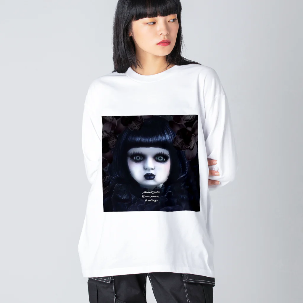 【ホラー専門店】ジルショップのDark Doll (正方形) ビッグシルエットロングスリーブTシャツ