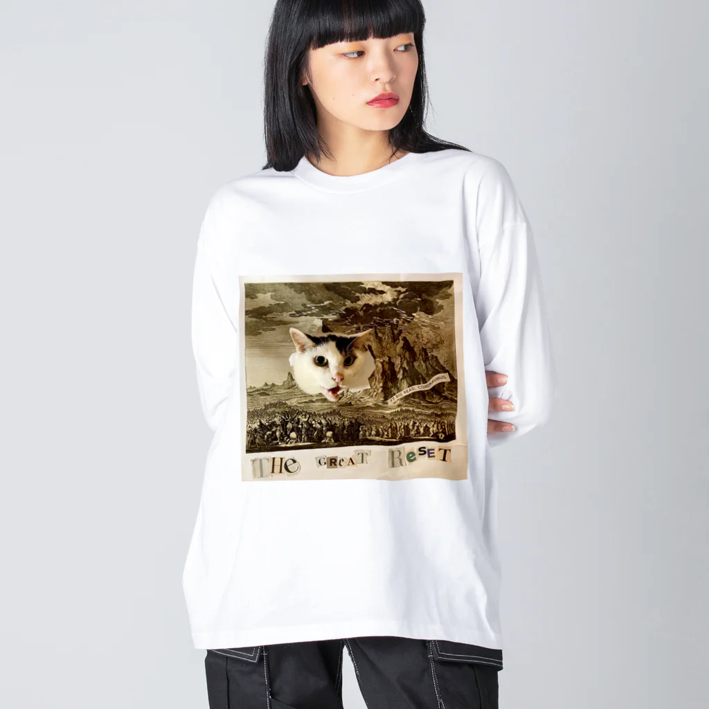 Fresh Bald RecordsのThe Great Reset ビッグシルエットロングスリーブTシャツ