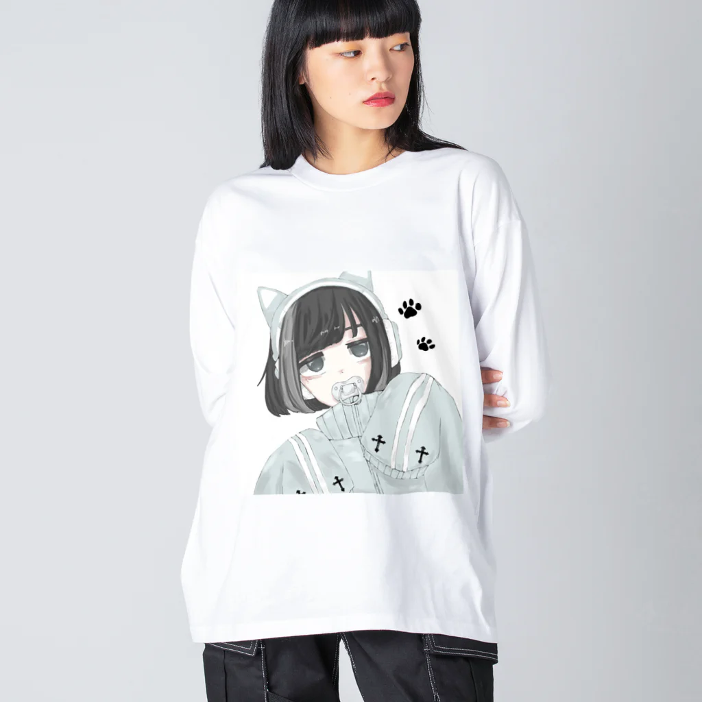 つきまるのゲーム少女 ビッグシルエットロングスリーブTシャツ