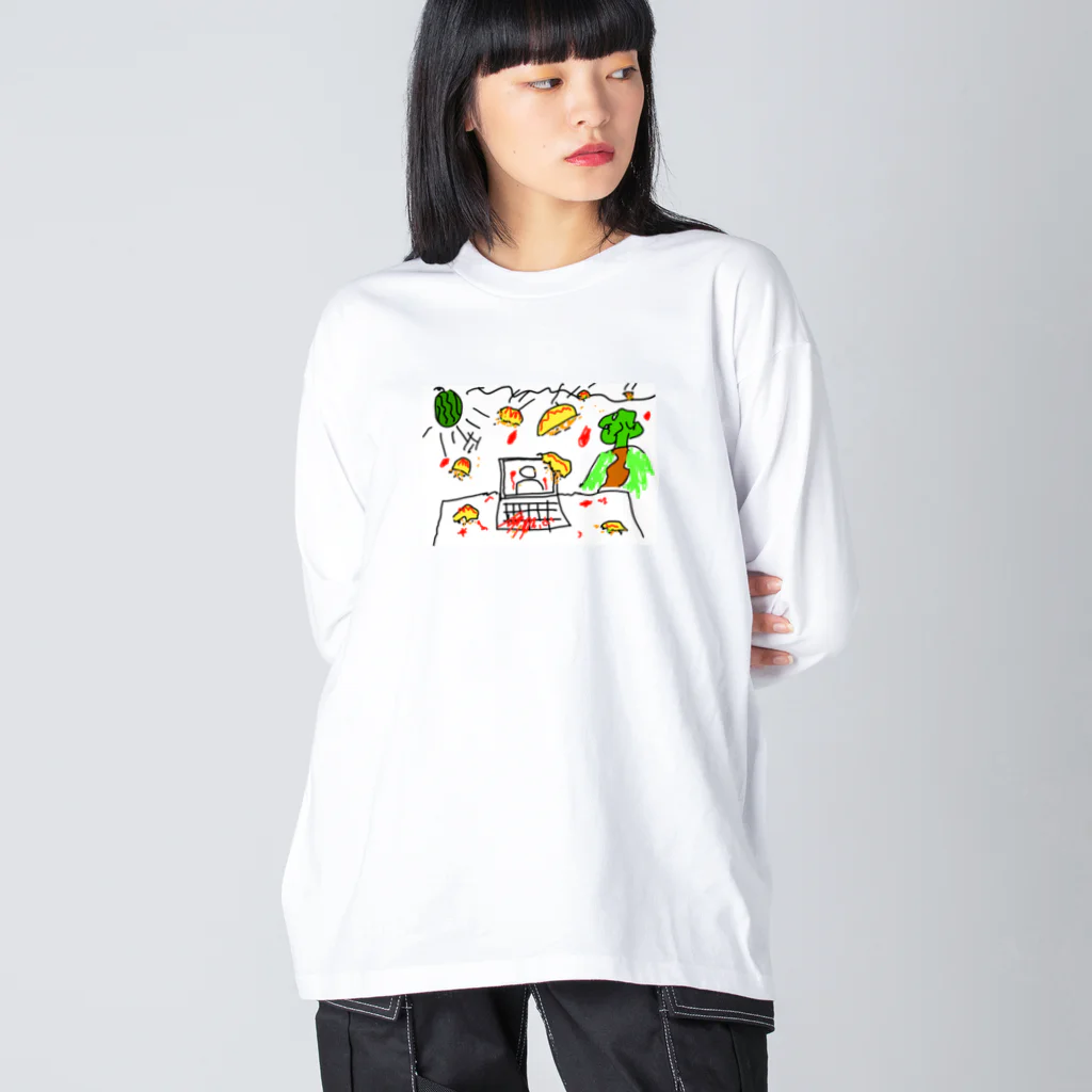 TORAのタコスが降ってくる ビッグシルエットロングスリーブTシャツ