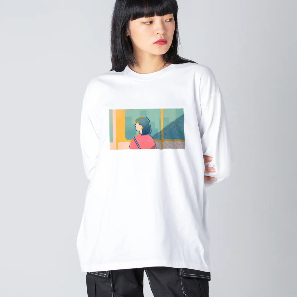 ちゃりんこのでんしゃ ビッグシルエットロングスリーブTシャツ