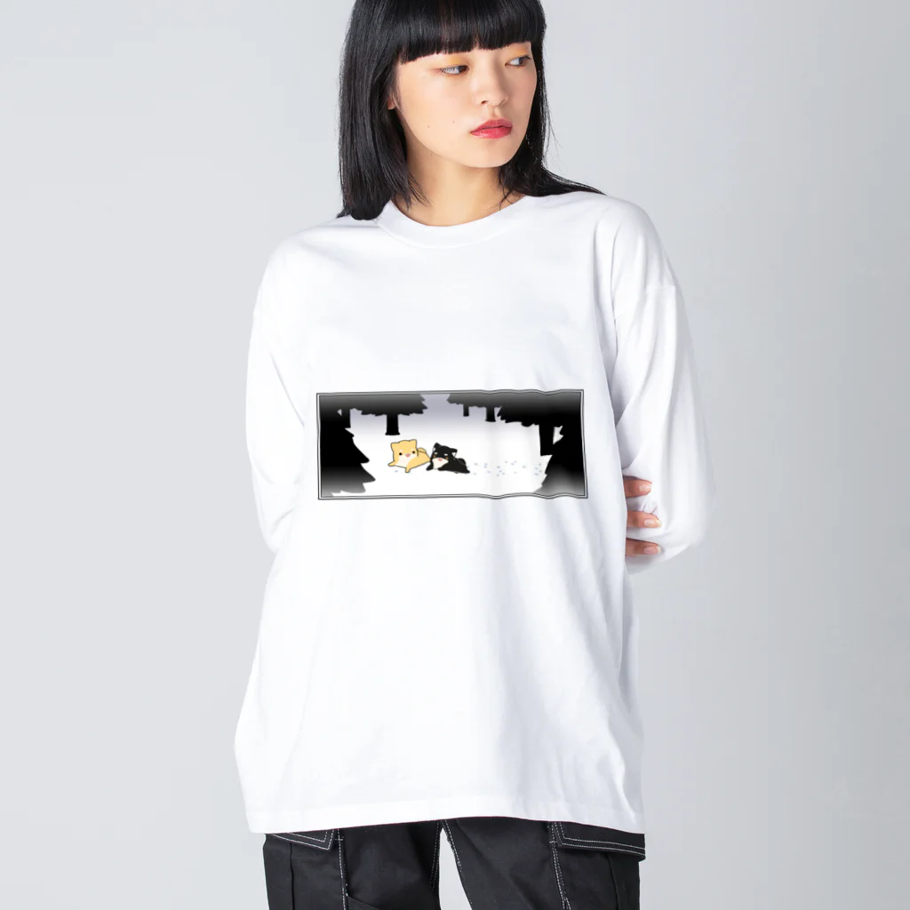 ももくらげ＊miroirLimiteの雪の中追いかけっこ Big Long Sleeve T-Shirt