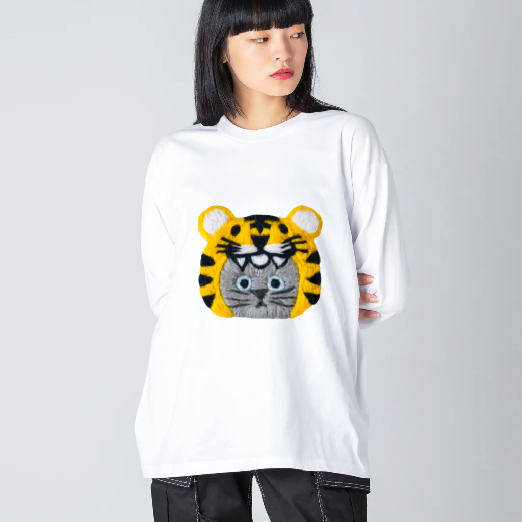 CHOPPIRI.のかぶる猫[虎ver.](ロシアンブルー) Big Long Sleeve T-Shirt