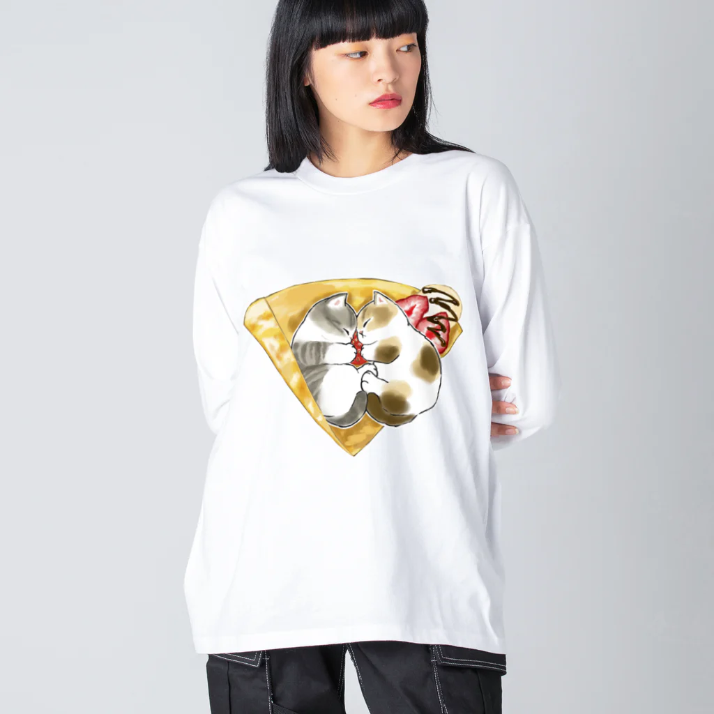 mofusandのにゃんこクレープ Big Long Sleeve T-Shirt