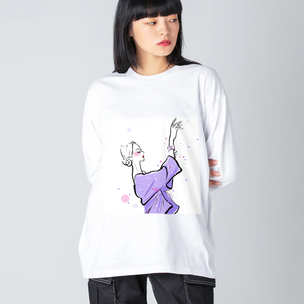 Jojo Yan | A Fashion Illustratorのバレリーナ Big Long Sleeve T-Shirt