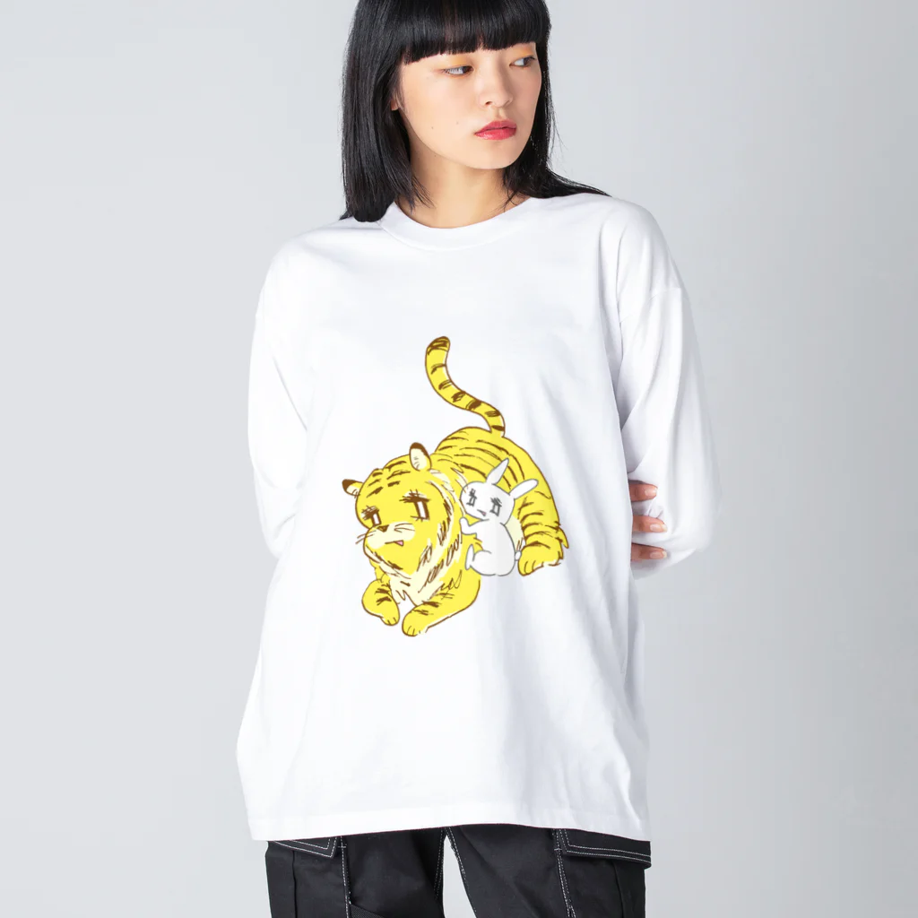 うさぎちゃんアイランドのトラちゃんとうさぎちゃん Big Long Sleeve T-Shirt