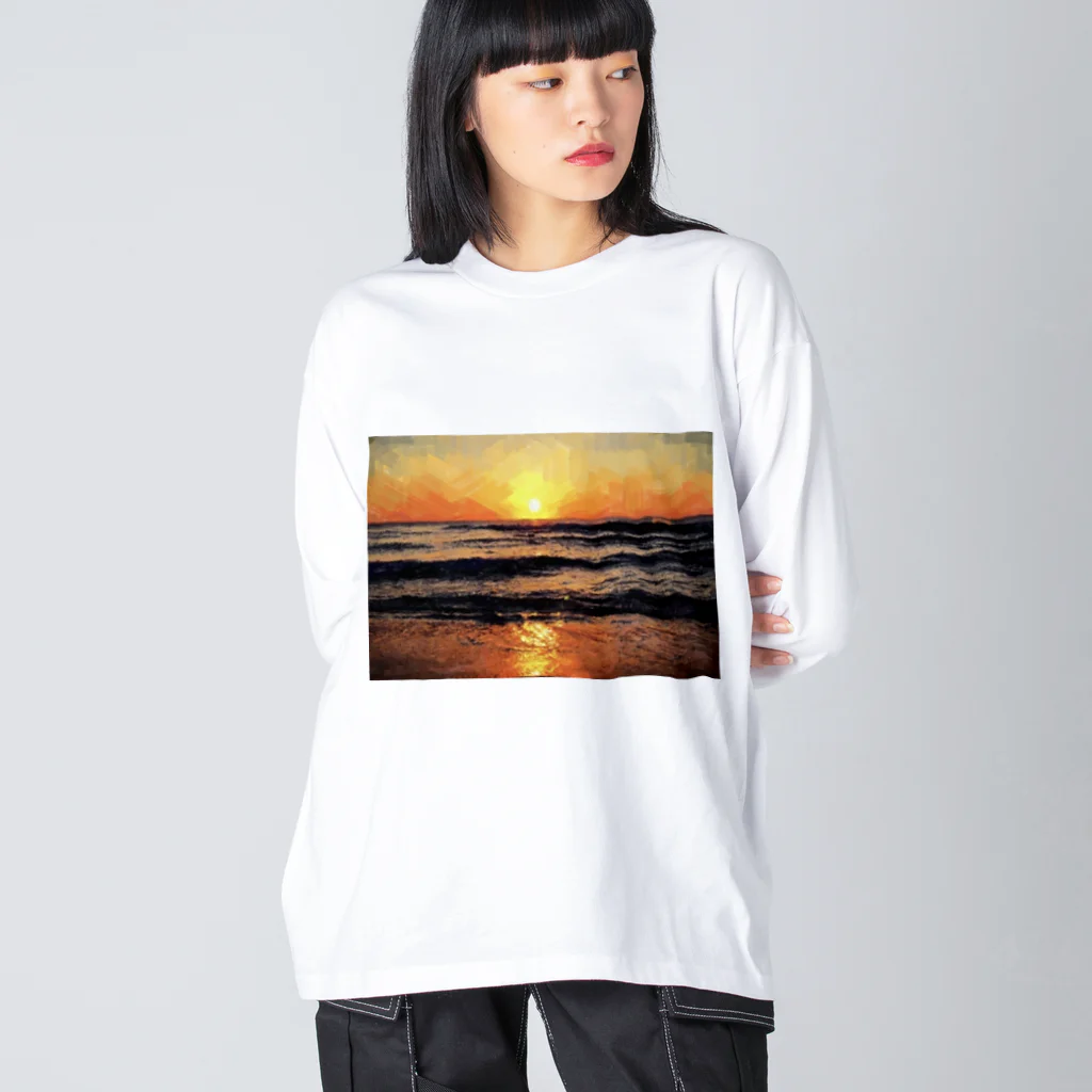 One natureのオレンジ夕日 Big Long Sleeve T-Shirt