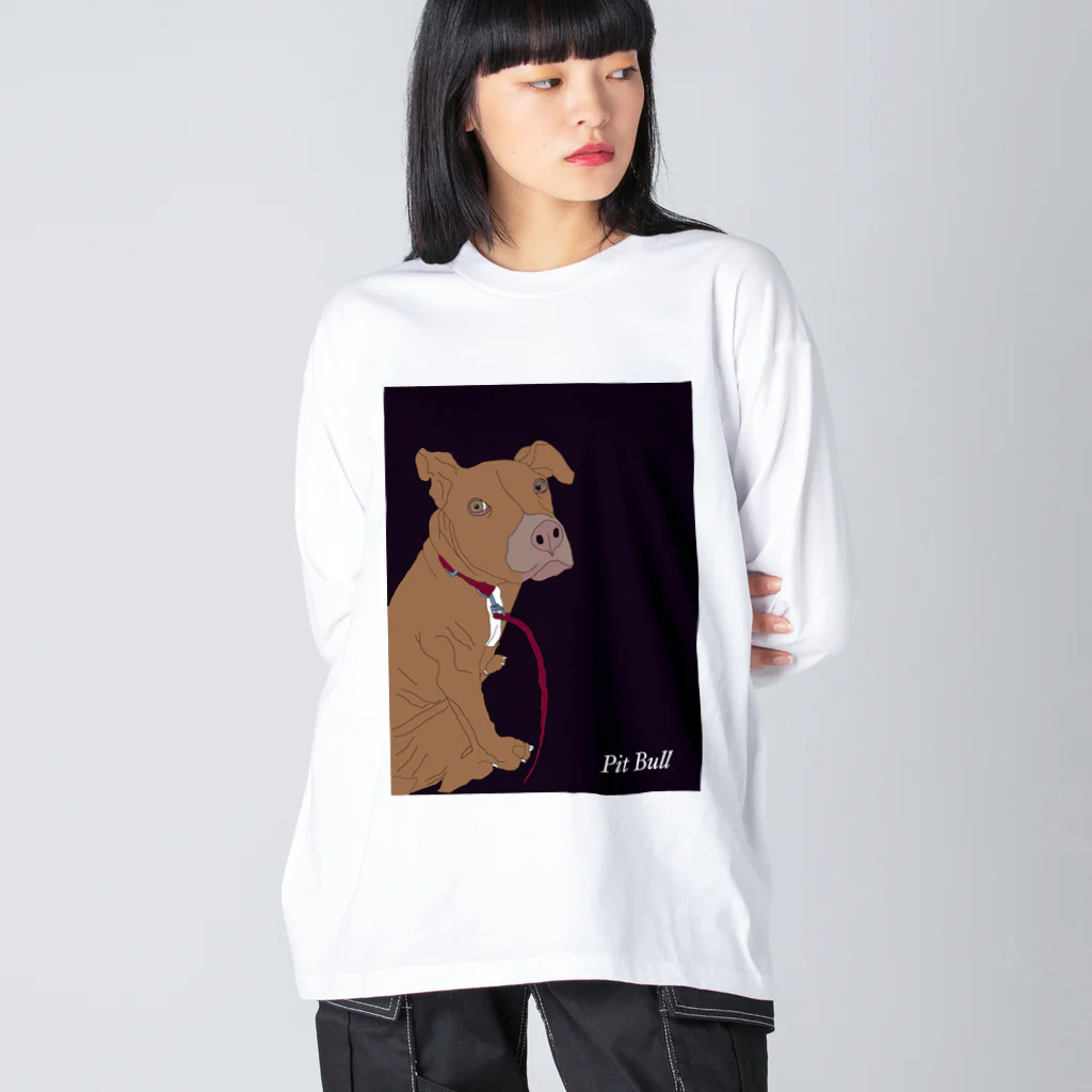 lucyのAmerican Pit Bull Terrier ビッグシルエットロングスリーブTシャツ