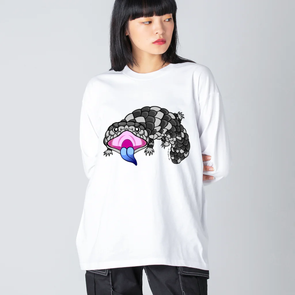 もむのふの爬虫類グッズやさんのマツカサトカゲちゃん ビッグシルエットロングスリーブTシャツ