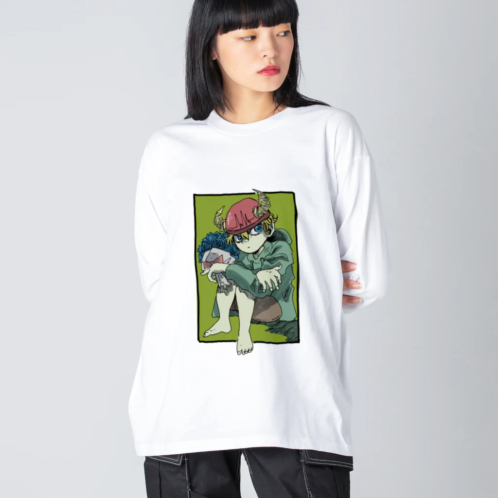 怪獣流通センターの独りぼっち怪獣と花束（奇跡） Big Long Sleeve T-Shirt