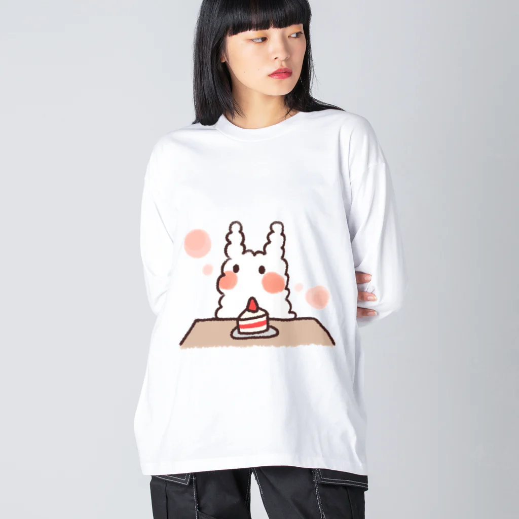 K.momokoのうさぎのウミウシ(ケーキver.) ビッグシルエットロングスリーブTシャツ