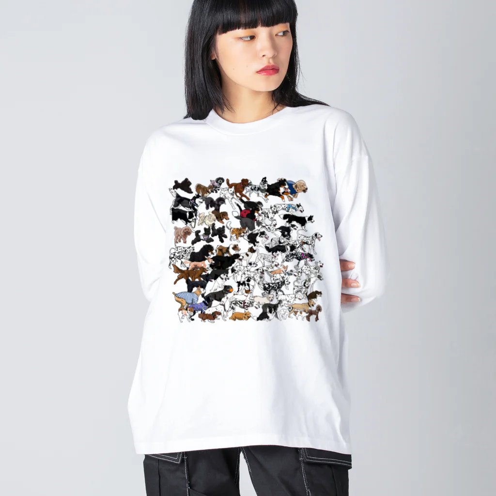 lily_dalmatianの改正版　セール用ランニングドッグ Big Long Sleeve T-Shirt