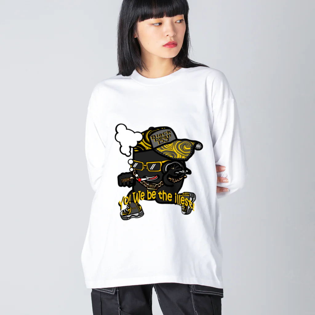 オリジナルデザインTシャツ　SMOKIN'の黒豆DJ Big Long Sleeve T-Shirt