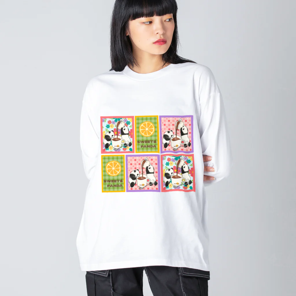 ちょらぷみのチョコレートぱんだ　スイーツパンダ　昭和レトロ　ポップ Big Long Sleeve T-Shirt