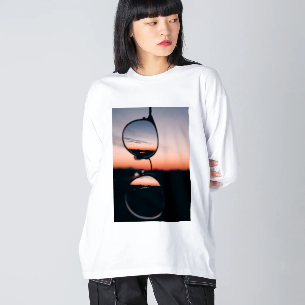 どんぐりの夕方の空 ビッグシルエットロングスリーブTシャツ