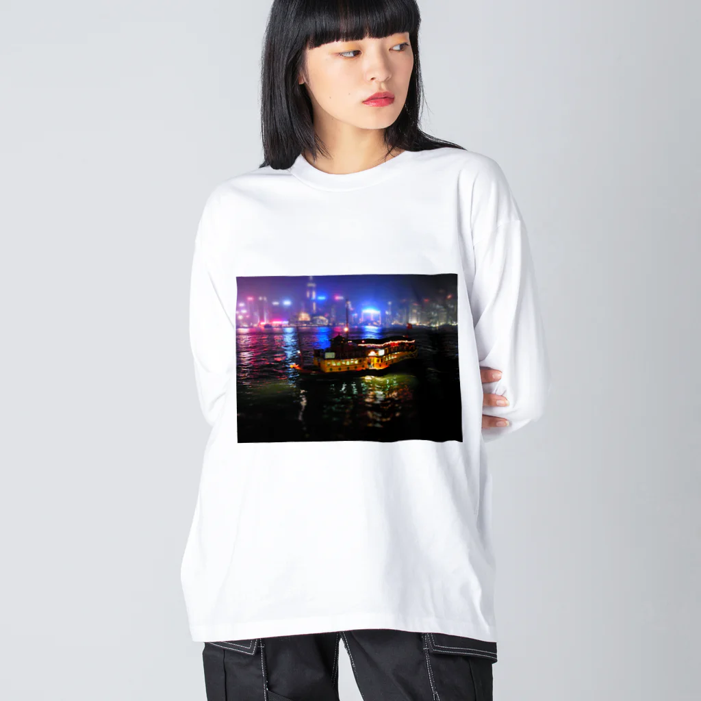 fleurir film farmの【We♥︎︎香港】 calm night ビッグシルエットロングスリーブTシャツ