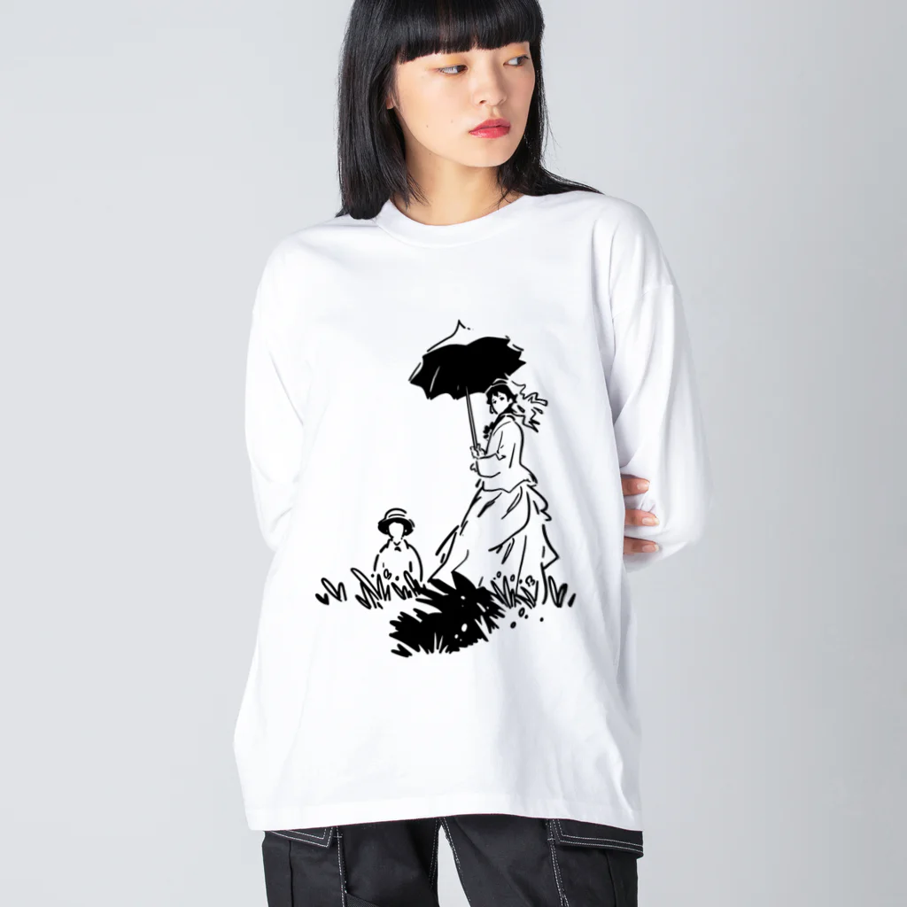 山形屋米店のクロード・モネ「日傘をさす女」 Big Long Sleeve T-Shirt