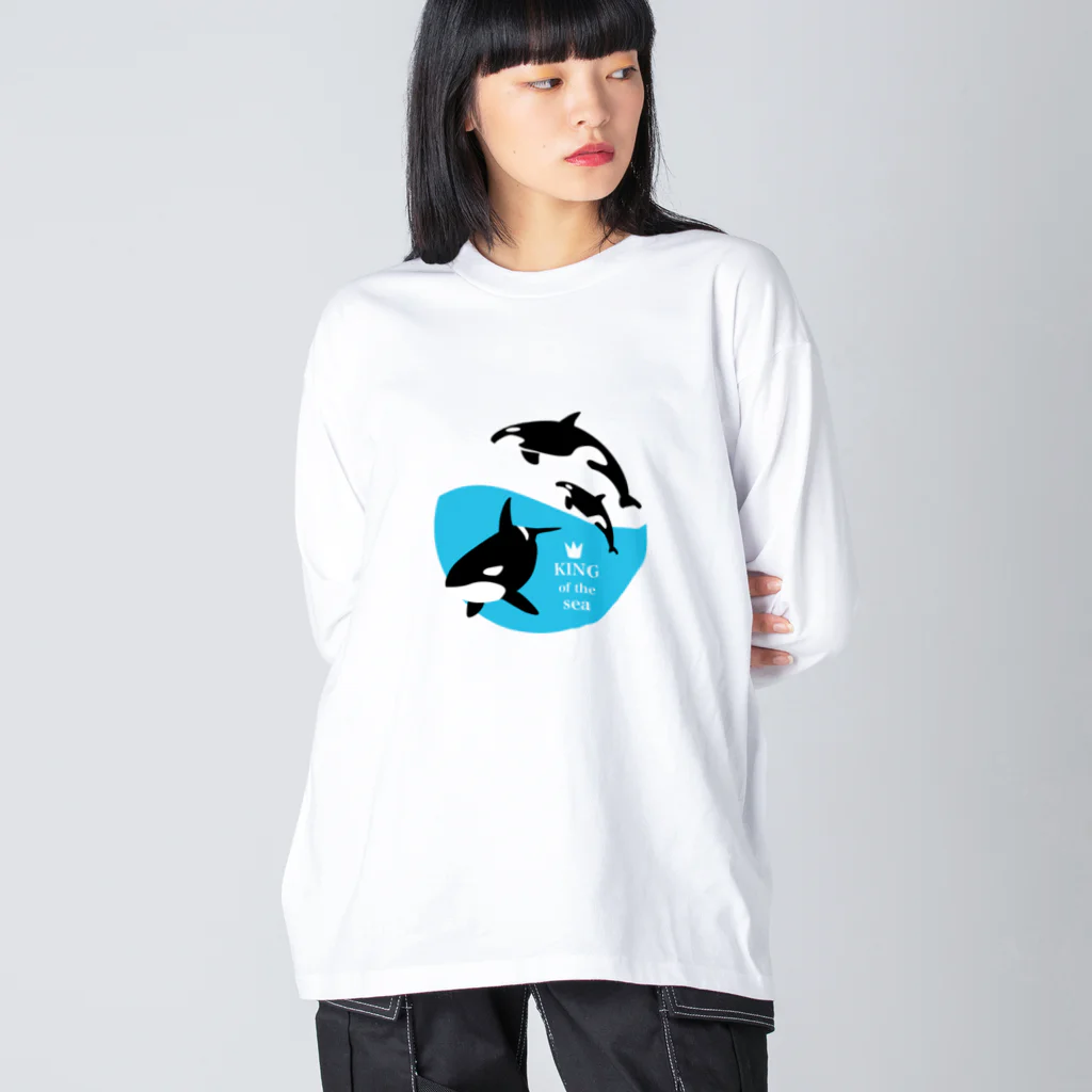 そいそいソイラテの海の王者シャチ Big Long Sleeve T-Shirt