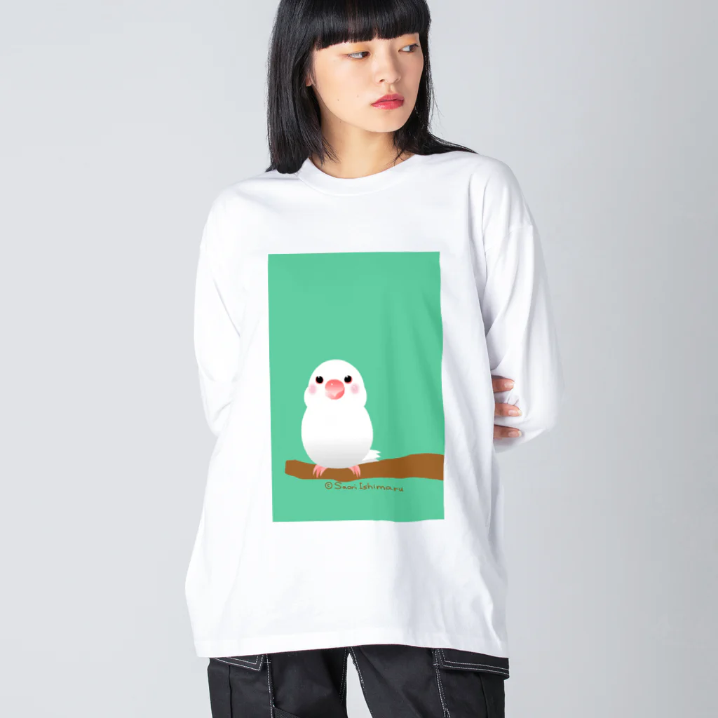 石丸沙織のポチャ白文鳥ちゃん ビッグシルエットロングスリーブTシャツ