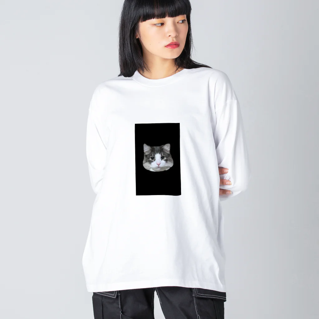 Timmy chan の猫の鳩胸 ビッグシルエットロングスリーブTシャツ