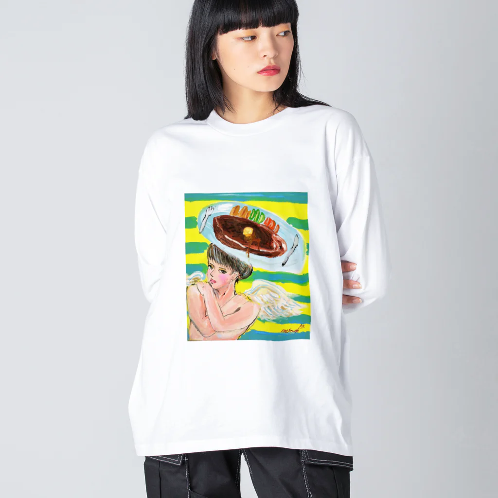 仏壇スイーツまさみのステーキガール Big Long Sleeve T-Shirt