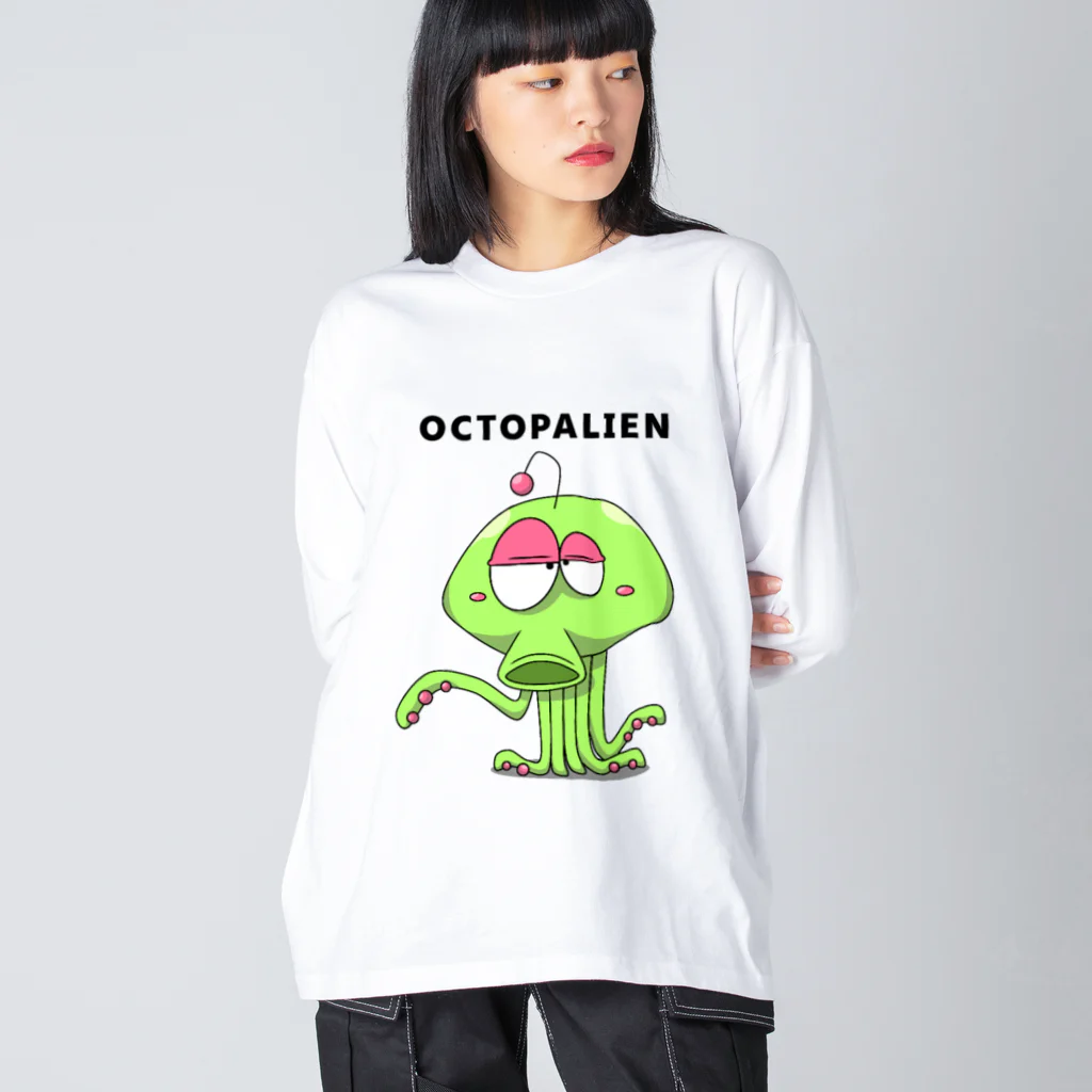 chiplizardのおとぼけタコ型宇宙人オクトパリアン ビッグシルエットロングスリーブTシャツ