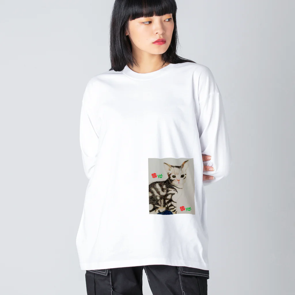 シマリス部　の猫さんフラワー Big Long Sleeve T-Shirt