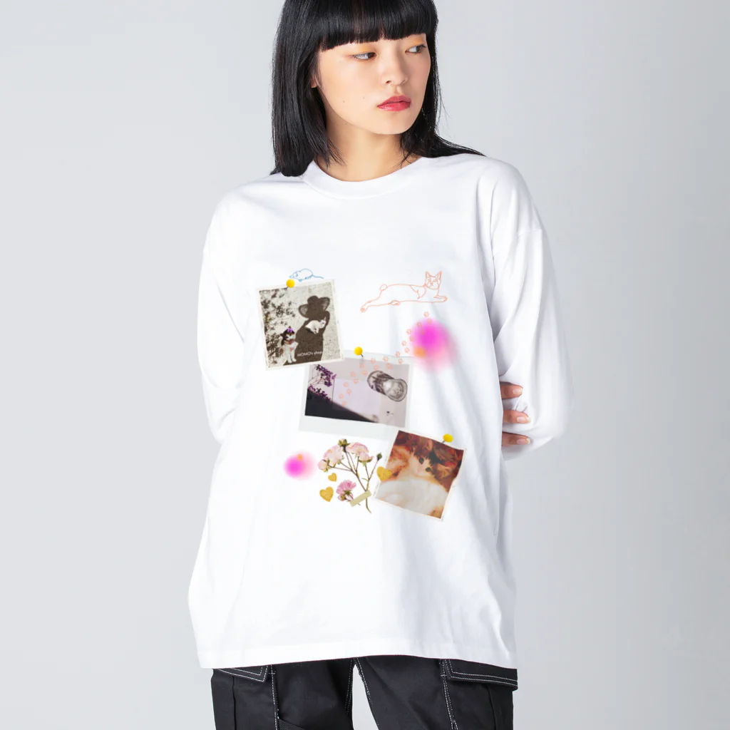 𝙈𝙊𝙈𝙊'𝙨 𝙎𝙝𝙤𝙥のMOMOとコラージュ-02 Big Long Sleeve T-Shirt