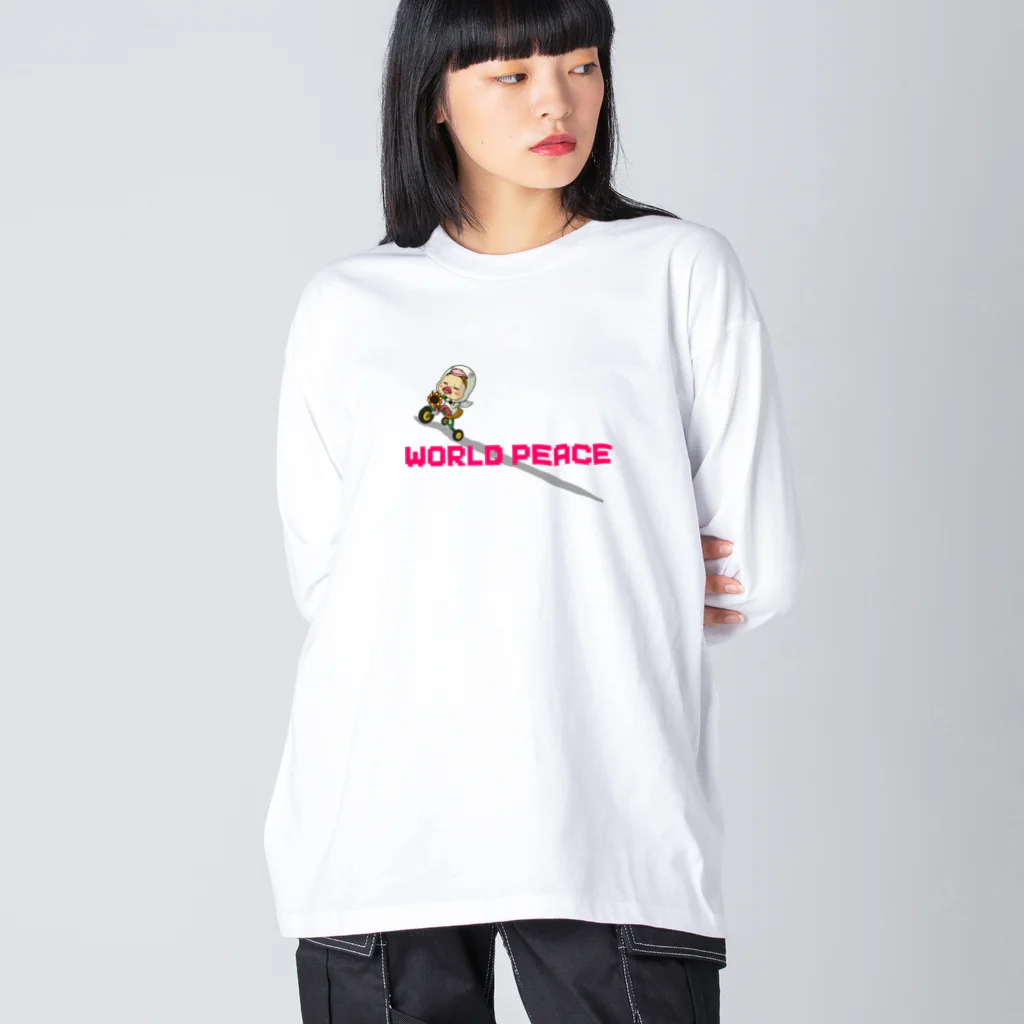 Siderunの館 B2の世界平和だよ！さげみちゃん（ドット文字） Big Long Sleeve T-Shirt