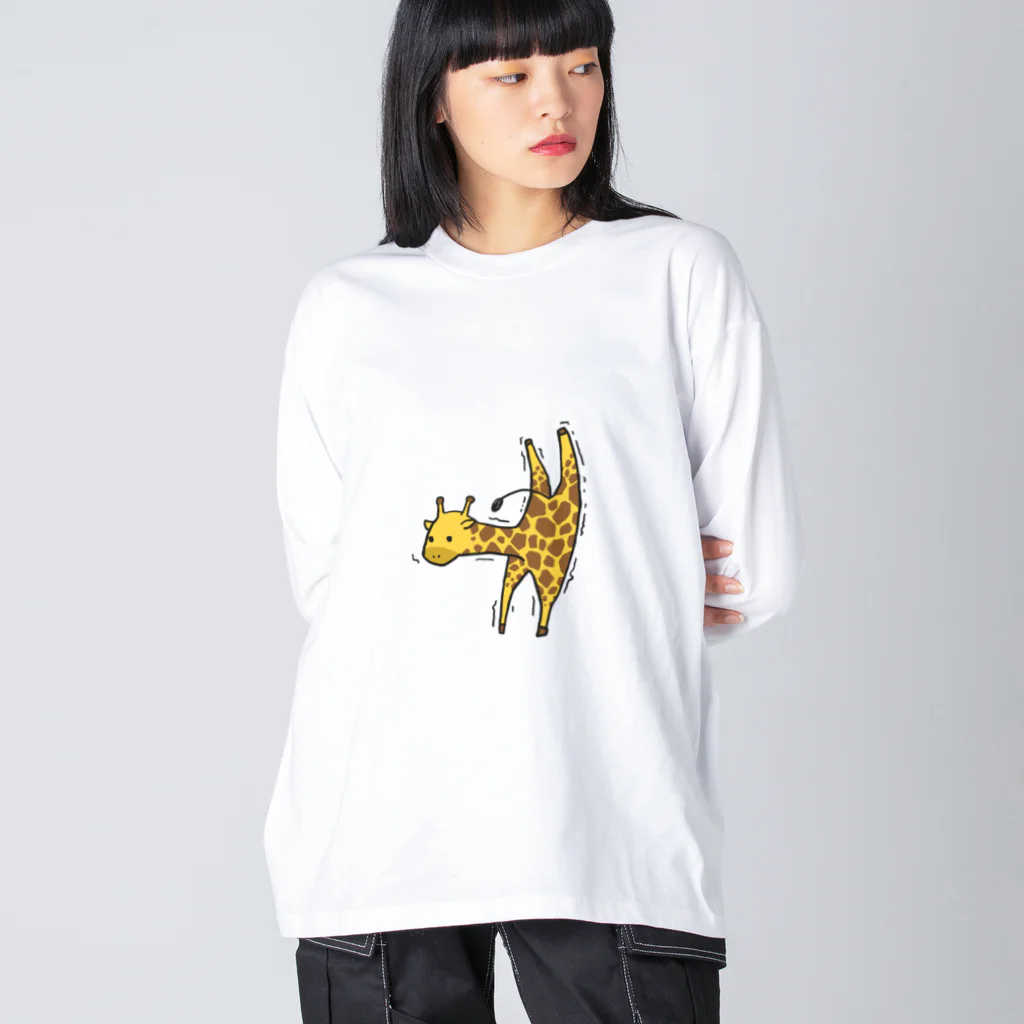 ぶらぶらしょっぷの逆立ちしたキリン Big Long Sleeve T-Shirt