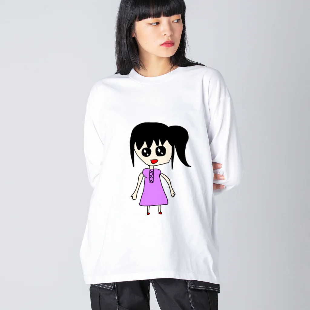 dokodemodoaの幼稚園児が描いたような絵 ビッグシルエットロングスリーブTシャツ