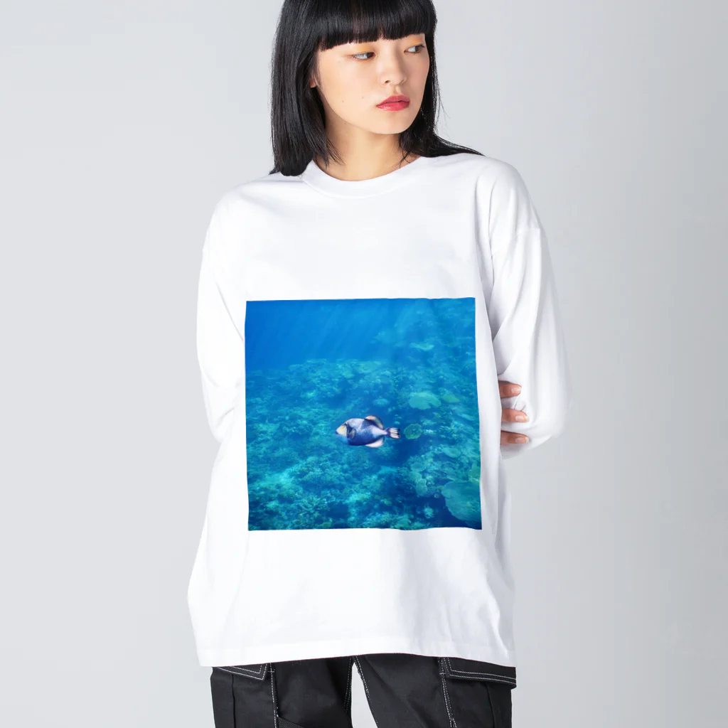 海とマッチョとKINTRAYの阿嘉島のゴマモン ビッグシルエットロングスリーブTシャツ