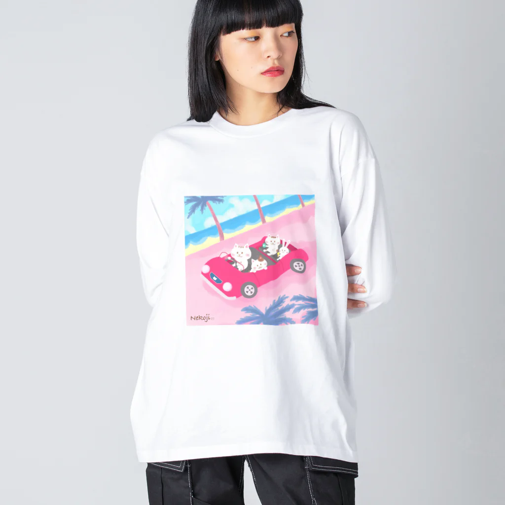 Nekojinekoのドライブ日和 ビッグシルエットロングスリーブTシャツ