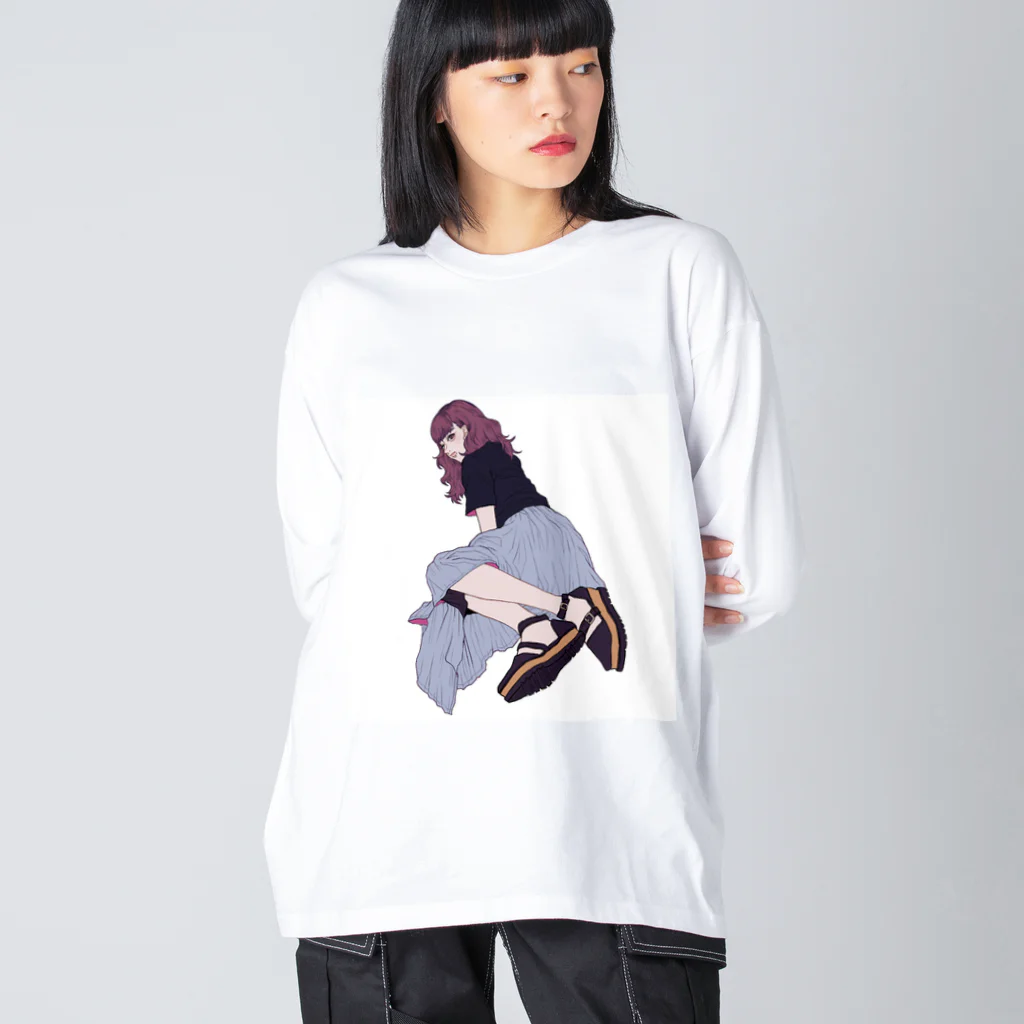 空き家のロングスカートちゃん（背景なし） Big Long Sleeve T-Shirt