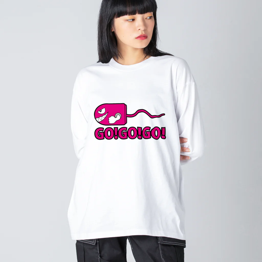 下ネタショップ『下品堂』のGO!GO!GO!生命の源！ ビッグシルエットロングスリーブTシャツ