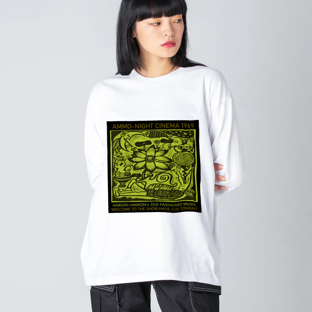 HARION=HARIONのアンモナイトシネマ【yellow-green】 Big Long Sleeve T-Shirt