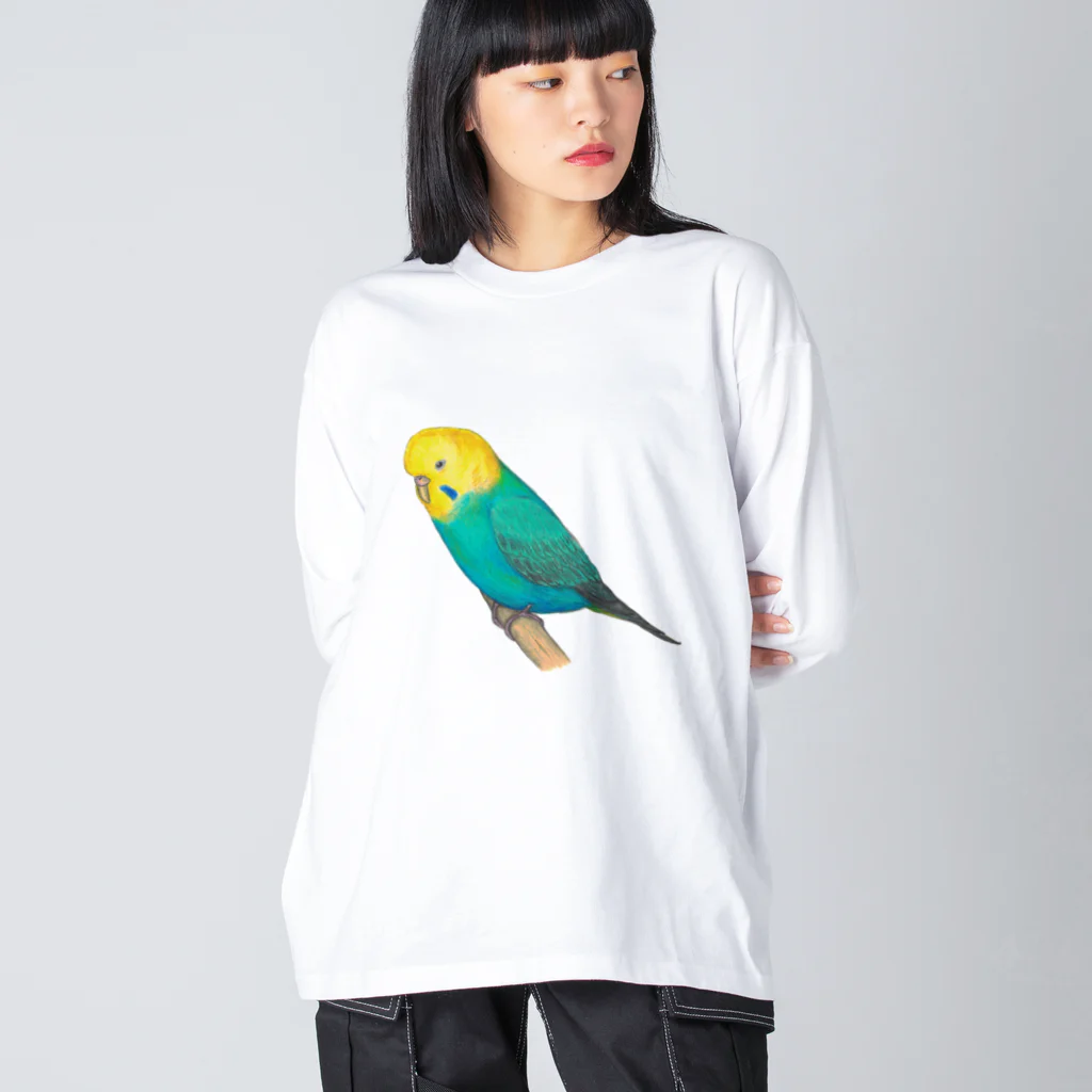 森図鑑の[森図鑑]セキセイインコレインボー ビッグシルエットロングスリーブTシャツ