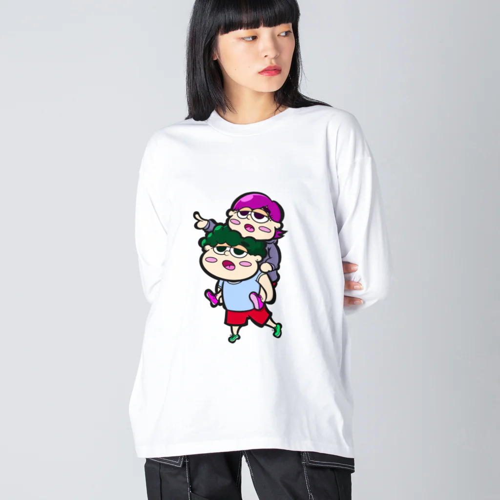 ポップコーンジャンキーのふたりはポップコーンジャンキー Big Long Sleeve T-Shirt