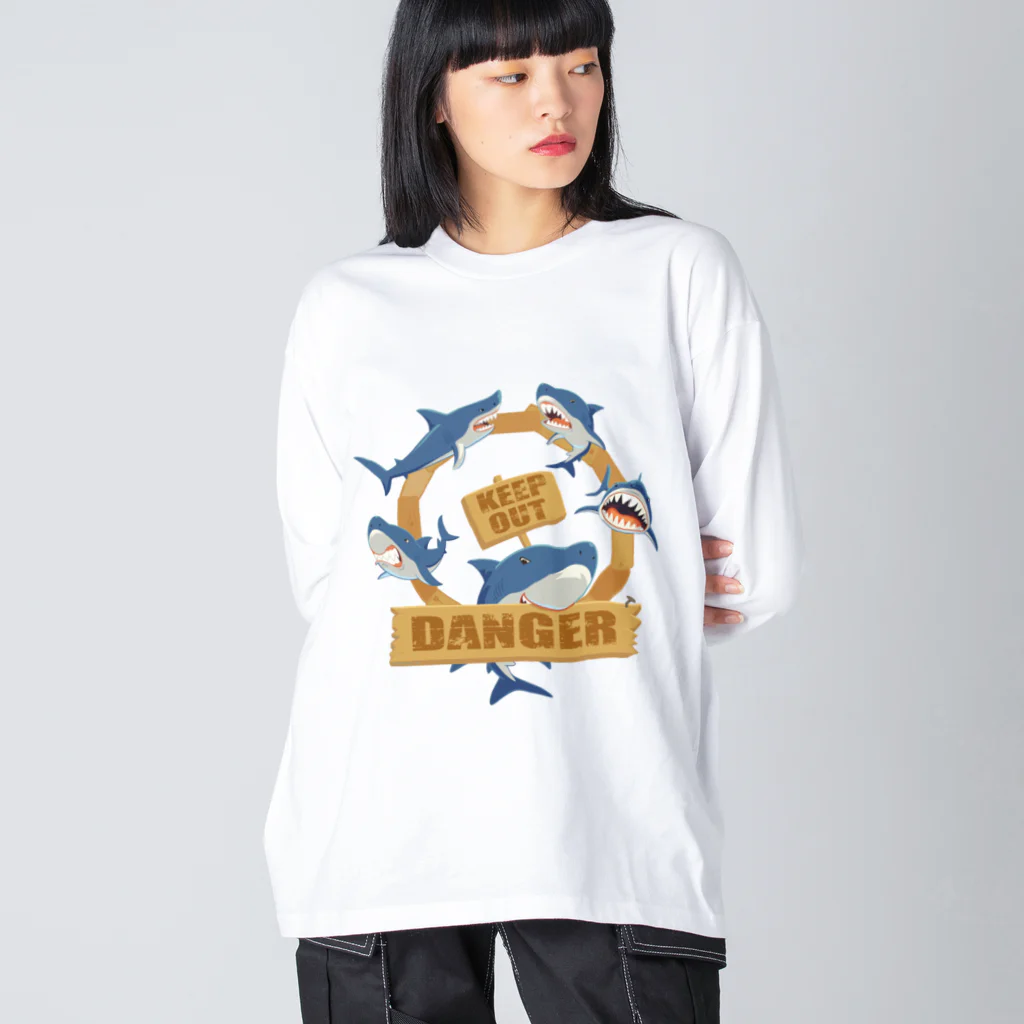 タバタ画房のKEEP OUT　カラーVer. Big Long Sleeve T-Shirt