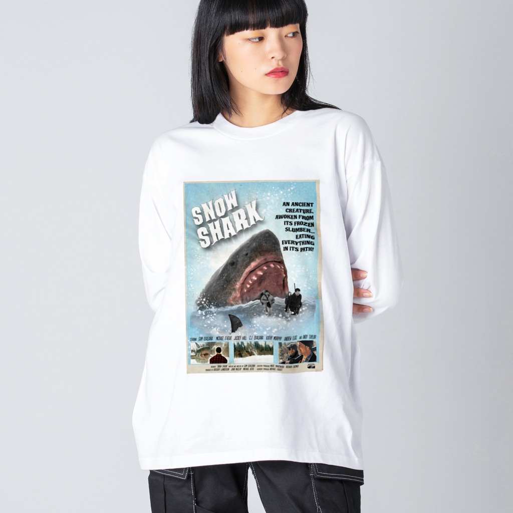 COMMA＋の『スノーシャーク 悪魔のフカヒレ』英語版ジャケット Big Long Sleeve T-Shirt