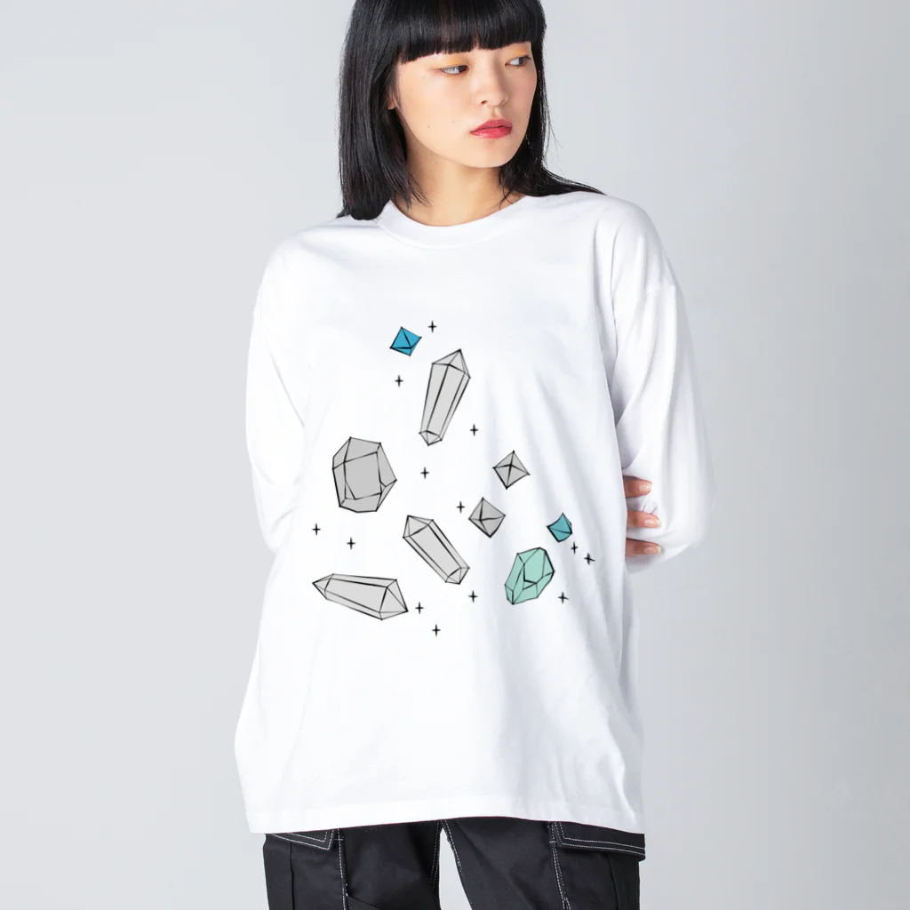 しまめの青い石 Big Long Sleeve T-Shirt